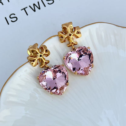 Tory Burch Heart-Shaped Acrylic Earrings