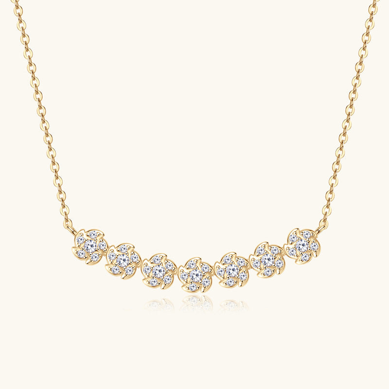 Sparkling Moissanite Cluster Necklace