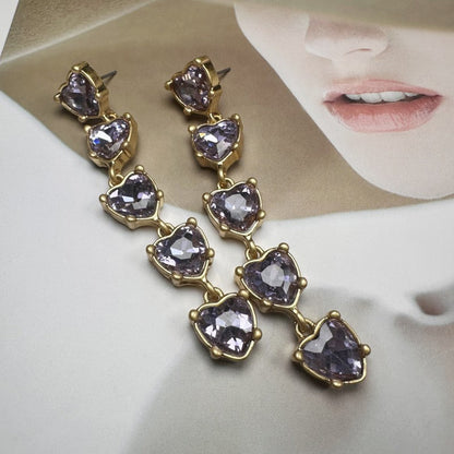 Oscar de la Renta women Heart-Shaped Crystal Drop Earrings