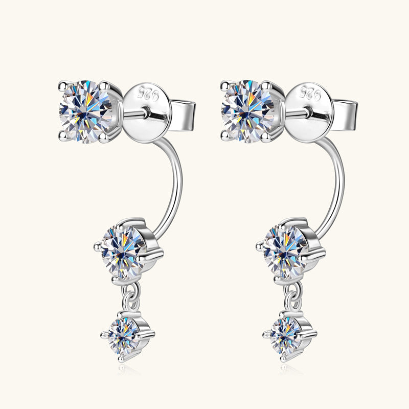 Moissanite Linear Drop Earrings