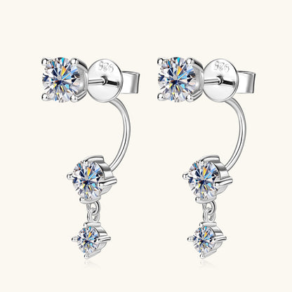 Moissanite Linear Drop Earrings