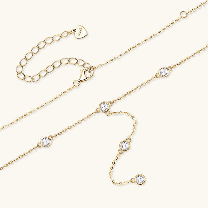 Sterling Silver Moissanite Y Drop Necklace