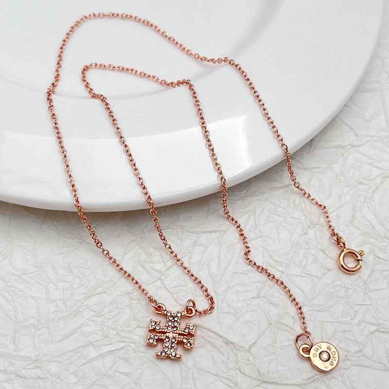 Tory Burch Sparkling Rhinestone Necklace Metal Women - JIMMY JEWELRY 01