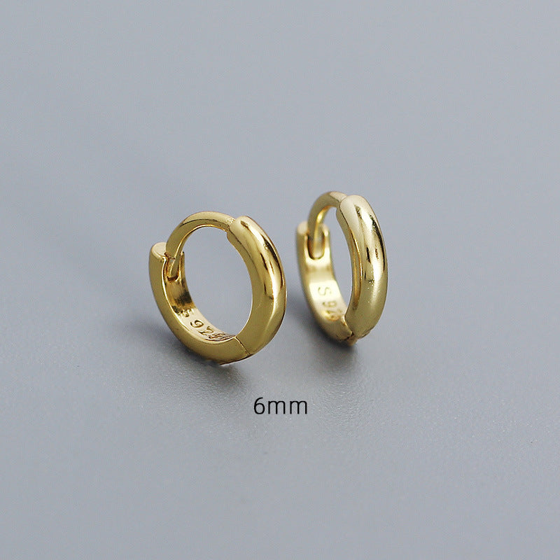 Minimalist Smooth-Finish Stackable S925 Silver Earrings