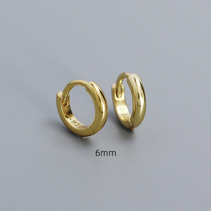 Minimalist Smooth-Finish Stackable S925 Silver Earrings