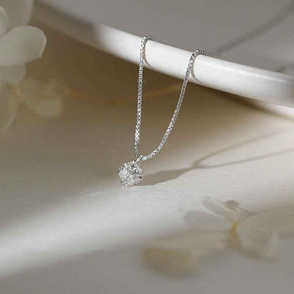 S925 Sterling Silver 3D Cube Diamond Pendant Necklace - JIMMY JEWELRY 01