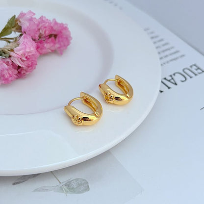 Tory Burch Chic Petite Smooth-Finish U-Shaped Metal Earrings