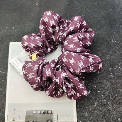 Celine Arc de Triomphe Hair Tie Silk Cotton Hair Tie