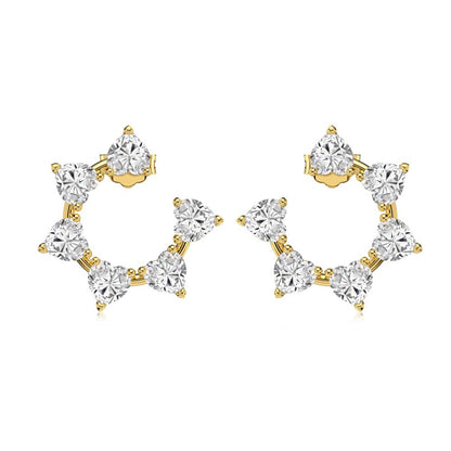 Zirconia Flower Shape Stud Earrings