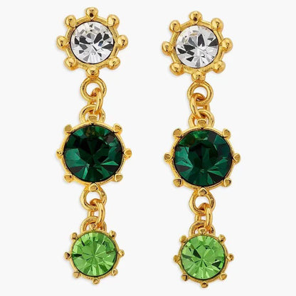 Oscar de la Renta Round Crystal Drop Earrings