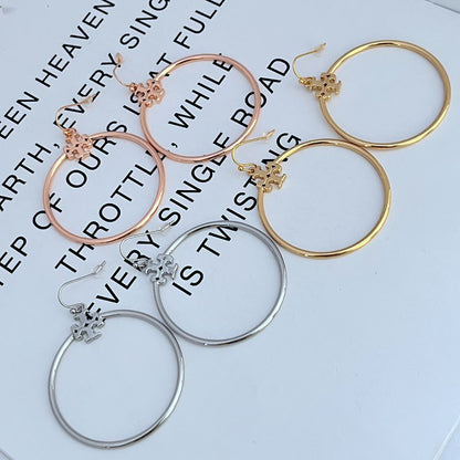 Tory Burch Minimalist Women's Large Round Metal Hoop Earrings