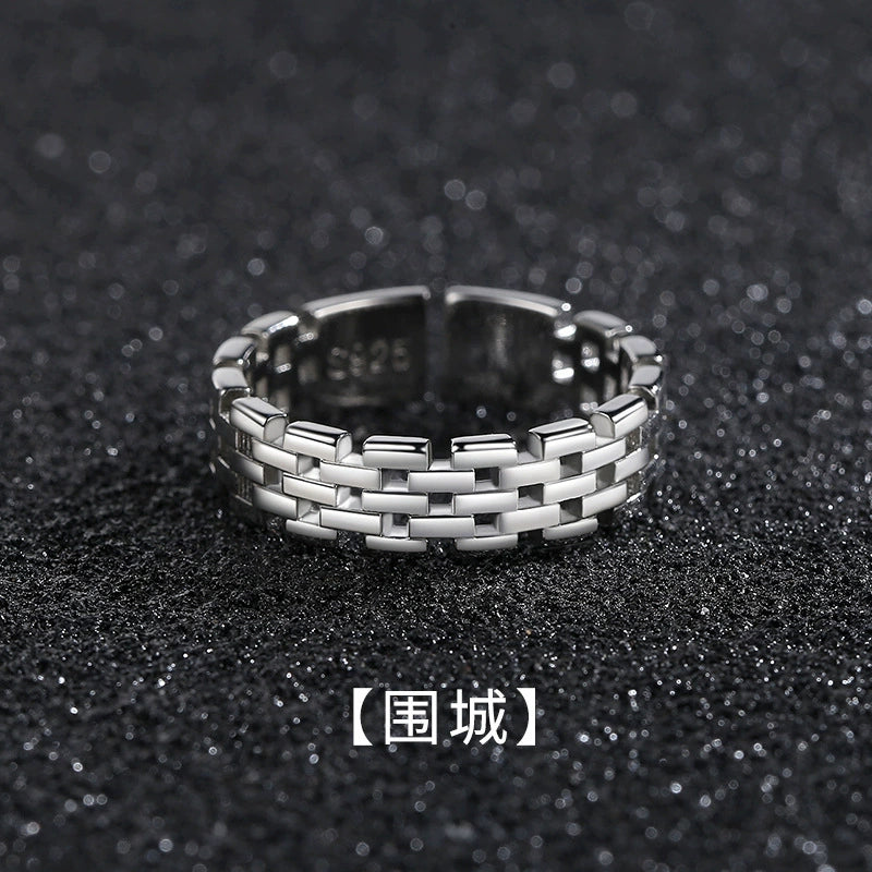 Geometric Minimalist Silver Plated Copper Ring