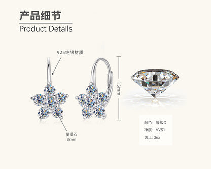 Moissanite Flower Earrings