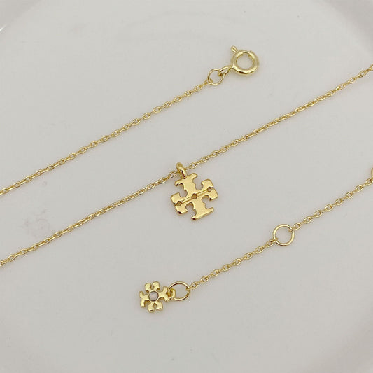 Tory Burch Minimalist Polished Logo Pendant Necklace