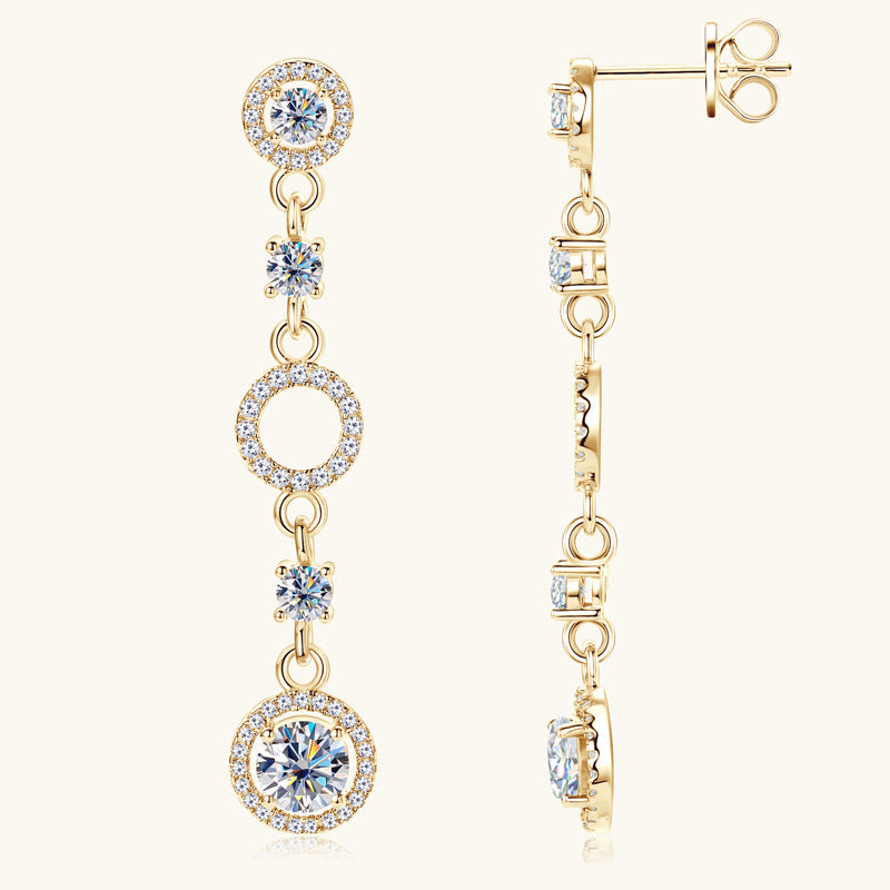 Moissanite Linked Drop Earrings