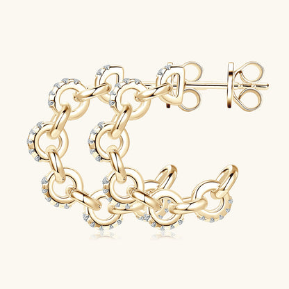 Moissanite Linked Drop Earrings