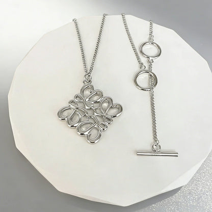 LOEWE Classic Cut-out Logo Square Pendant Necklace
