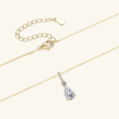 Moissanite Teardrop Pendant Necklace