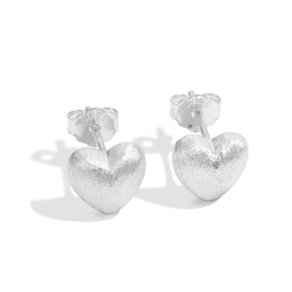 love heart stud earrings