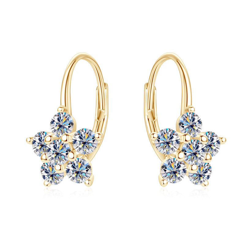 Moissanite Flower Earrings