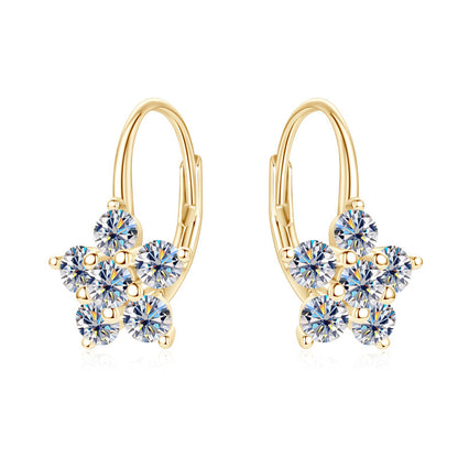 Moissanite Flower Earrings