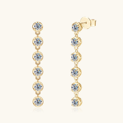 Moissanite Linear Drop Earrings