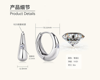 Moissanite Teardrop Huggie Earrings