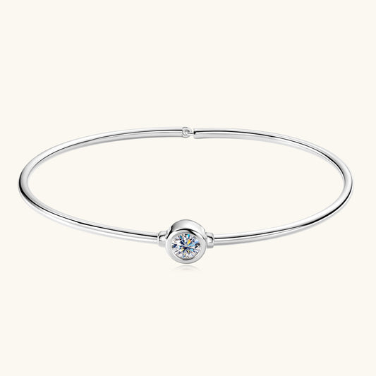 Solitaire Moissanite Bangle Bracelet