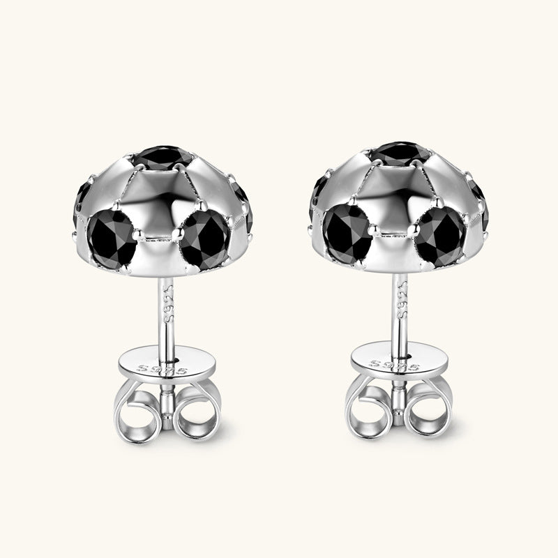 Moissanite Soccer Ball Stud Earrings