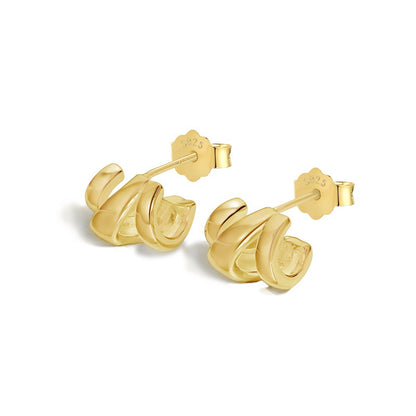 triple hoop stud earrings