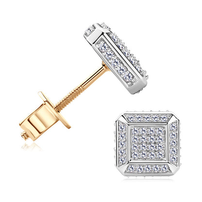 Moissanite Pave Square Stud Earrings