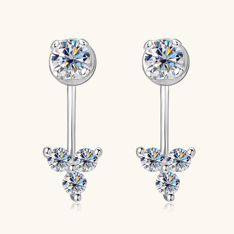 Sterling Silver Moissanite Dangle Earrings