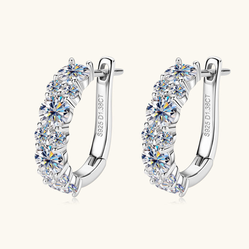 Silver Stud Crystal Earrings