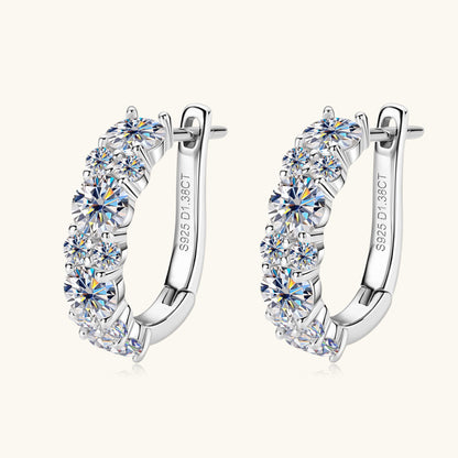Silver Stud Crystal Earrings