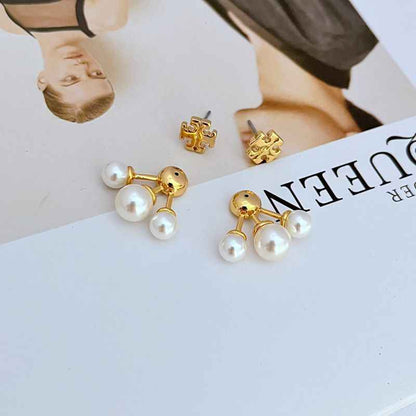 欧美时尚轻奢气质甜美优雅镶嵌珍珠可拆卸小众女款精美耳钉