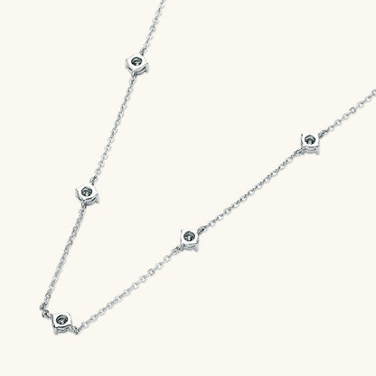 Sparkling Moissanite Dot Necklace