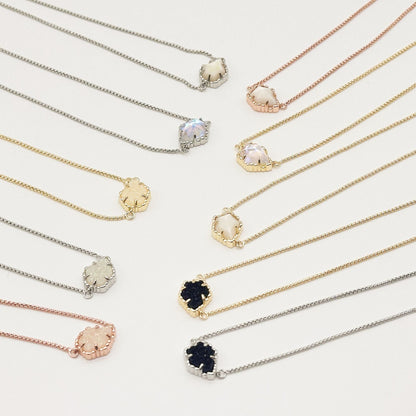 Set of Kendra Scott mother-of-pearl necklaces with rhombus pendants in mixed tones