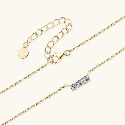 Three-Stone Moissanite Bar Necklace