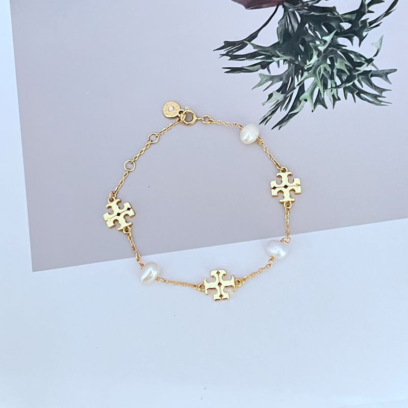 Tory Burch Elegant Natural Pearl Metal Bracelet for Women