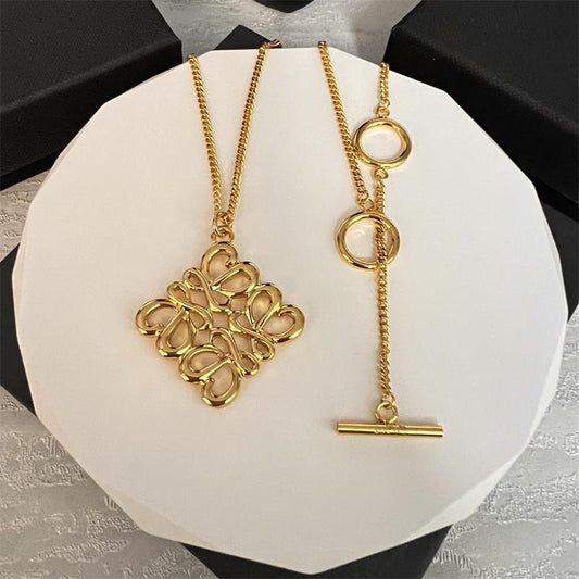 LOEWE Hollow Square Design Necklace Unisex