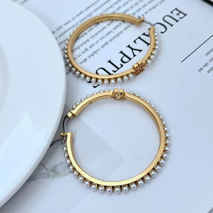 Tory Burch Pearl Hoop Earrings