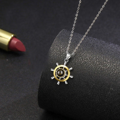 projection necklace for men--silver