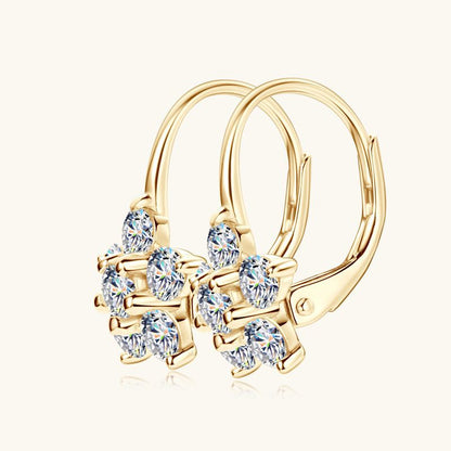 Moissanite Flower Earrings