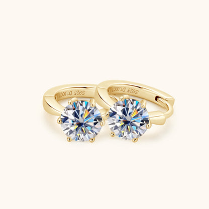 Moissanite Huggie Hoop Earrings