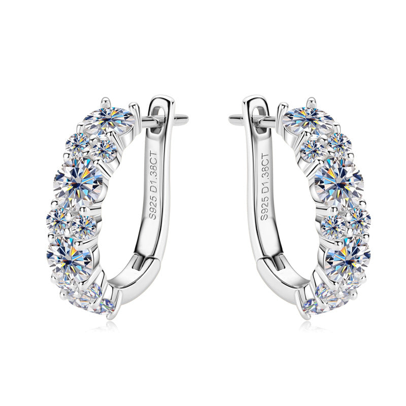 Silver Stud Crystal Earrings