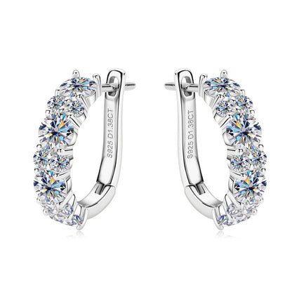 Silver Stud Crystal Earrings