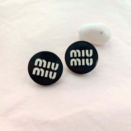 Miu Miu Versatile Round Resin Button Stud Studs for Women