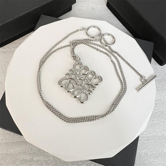 LOEWE Hollow Square Design Necklace Unisex