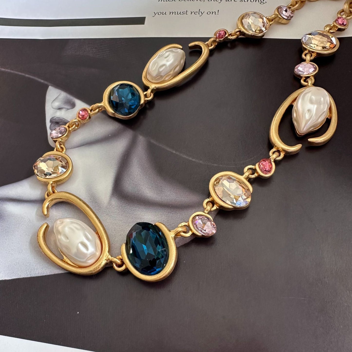 Oscar de la Renta O-Ring Glass Pearl Necklace women