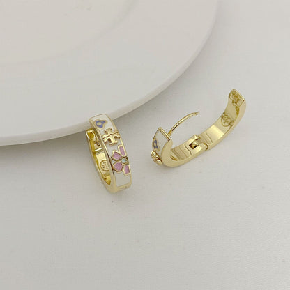 Tory Burch Exquisite Colorful Enamel Flower Earrings